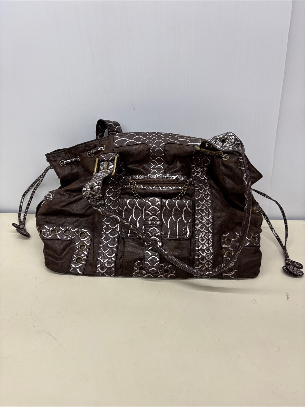 Brown Patterned Women's Shoulder Bag
